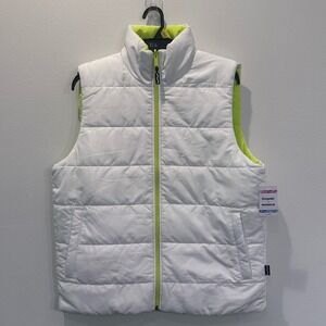 Crayola x Kohls Puffer Vest Reversible White Neon Green Size M